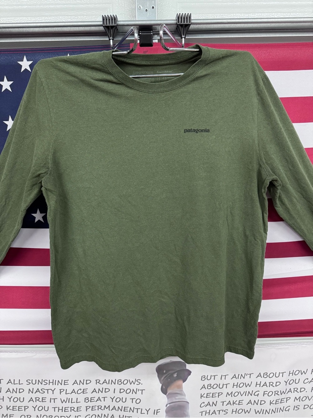 Patagonia Olive Green Long Sleeve Crew Tee